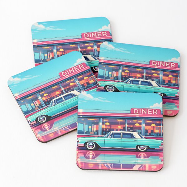 Item preview, Retro Classic Car Diner Reflection Vintage Poster. designed and sold by arfindo-indra.