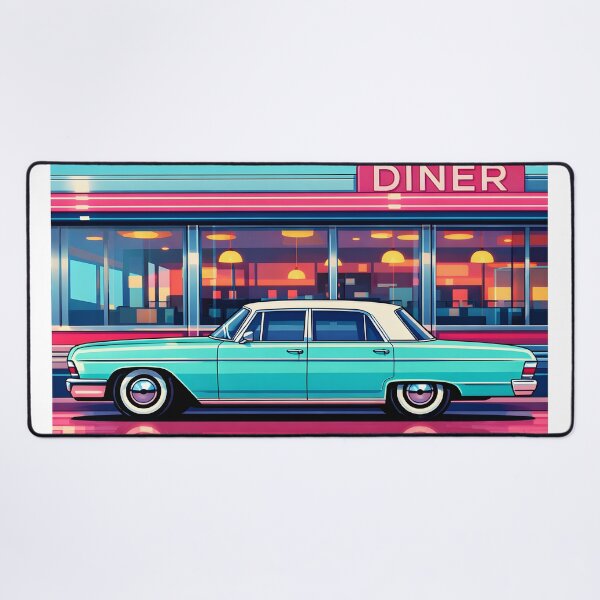 Item preview, Retro Classic Car Diner Reflection Vintage Poster. designed and sold by arfindo-indra.