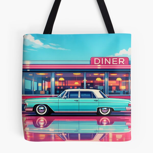 Item preview, Retro Classic Car Diner Reflection Vintage Poster. designed and sold by arfindo-indra.