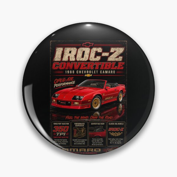 Item preview, 1988 Chevrolet Camaro IROC-Z Convertible TPI 350 Classic 80s Vintage Art designed and sold by TheArtOfCar.