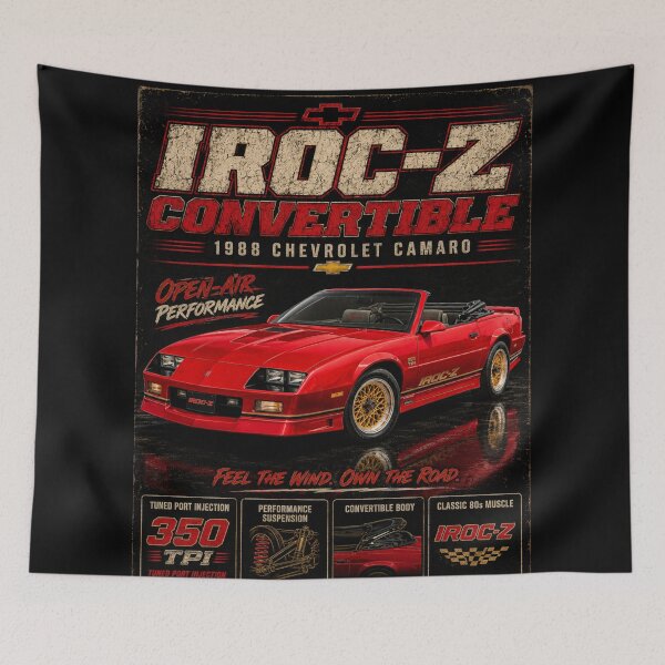 Item preview, 1988 Chevrolet Camaro IROC-Z Convertible TPI 350 Classic 80s Vintage Art designed and sold by TheArtOfCar.