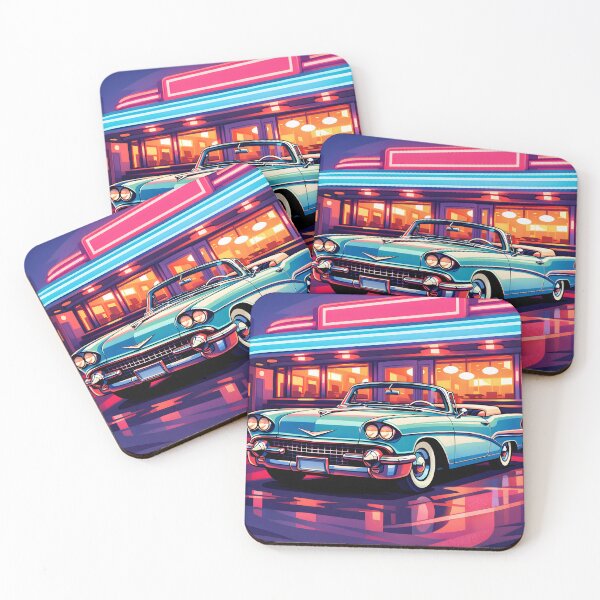 Item preview, Retro Classic Convertible Car Neon Diner Poster designed and sold by arfindo-indra.