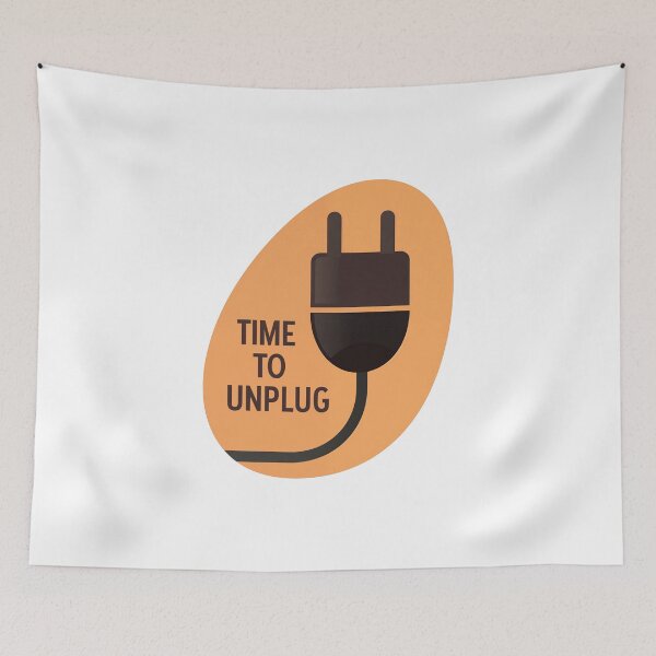 Item preview, Time To Unplug Electrical Plug Dark Minimalist Screen-Free Living designed and sold by FWLKIT.