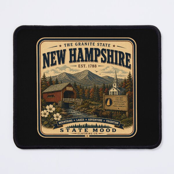 Item preview, New Hampshire Granite State Vintage Snowy Owl Mountain Design designed and sold by StateMoodDesigns.