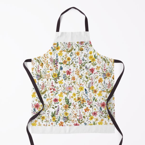 Item preview, Colorful Wildflower Garden Meadow Pattern on Black Background | Vintage Botanical Floral Art designed and sold by Joyfulfabric.