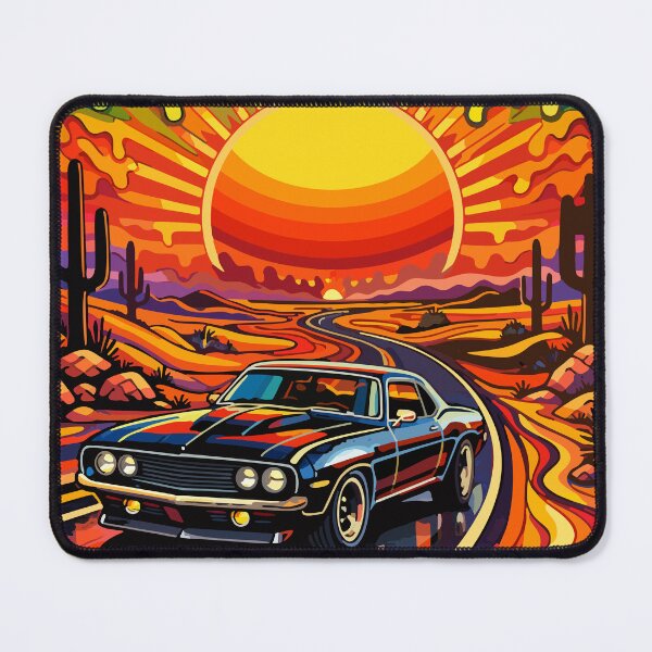 Item preview, Psychedelic Desert Muscle Car Retro Sunset Poster designed and sold by arfindo-indra.