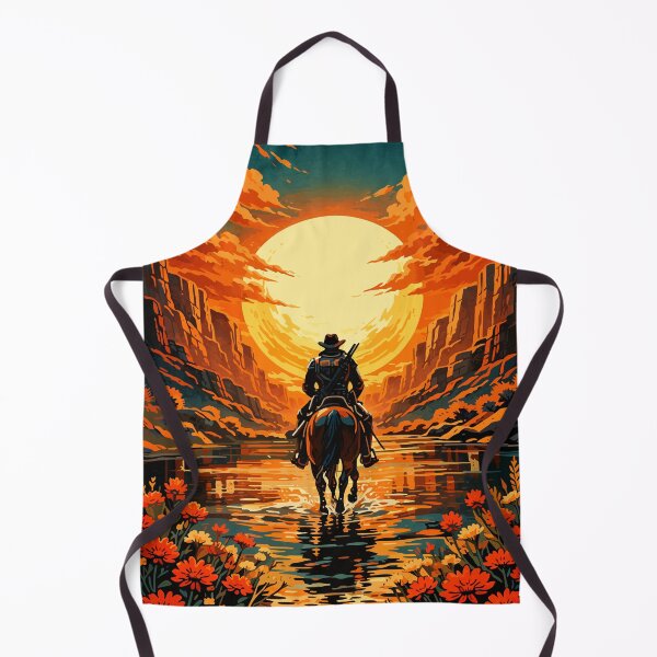 Item preview, Lone Cowboy Riding Horse Canyon Sunset Poster designed and sold by arfindo-indra.