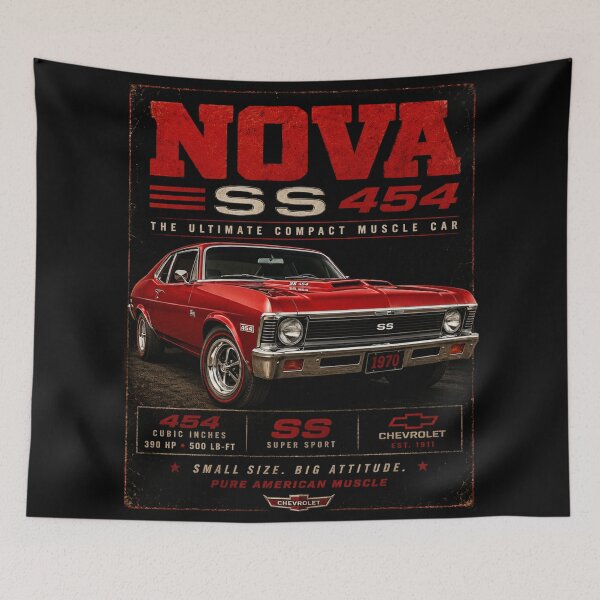 Item preview, 1970 Nova SS 454 Ultimate Compact Muscle Car Classic Vintage Art designed and sold by TheArtOfCar.