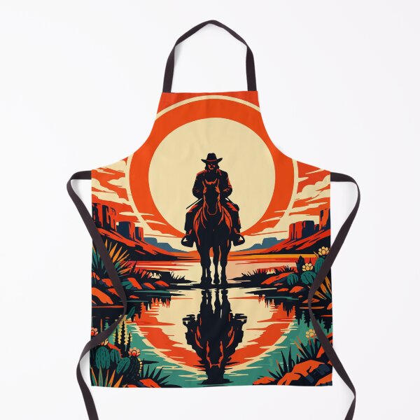 Item preview, Retro Cowboy Sunset Reflection Desert Canyon Poster. designed and sold by arfindo-indra.