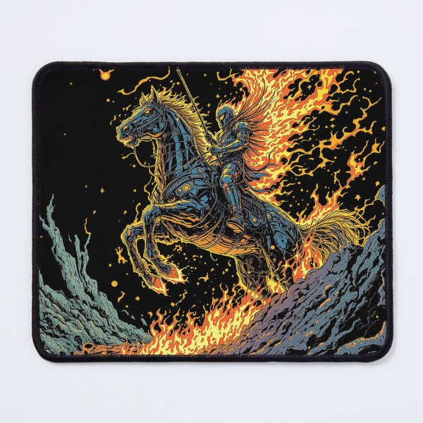 Item preview, Flaming Knight Horse Sticker | Dark Fantasy Medieval Fire Decal designed and sold by HellbenderCo.