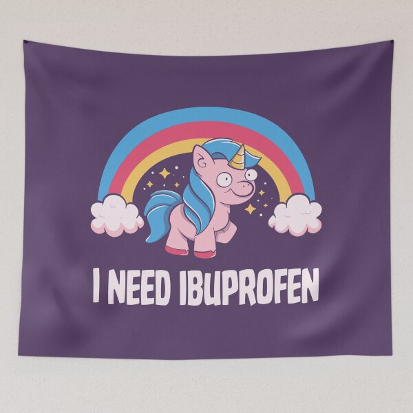 Item preview, I Need Ibuprofen Unicorn designed and sold by Tobe Fonseca®.