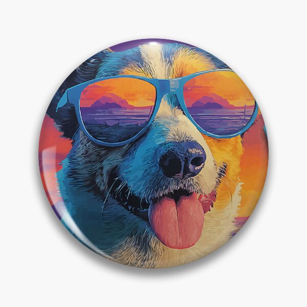 Item preview, Vibrant Corgi in Sunglasses Sunset Beach Tropical Dog Summer  designed and sold by Littermin.