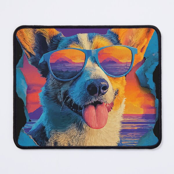 Item preview, Vibrant Corgi in Sunglasses Sunset Beach Tropical Dog Summer designed and sold by Littermin.