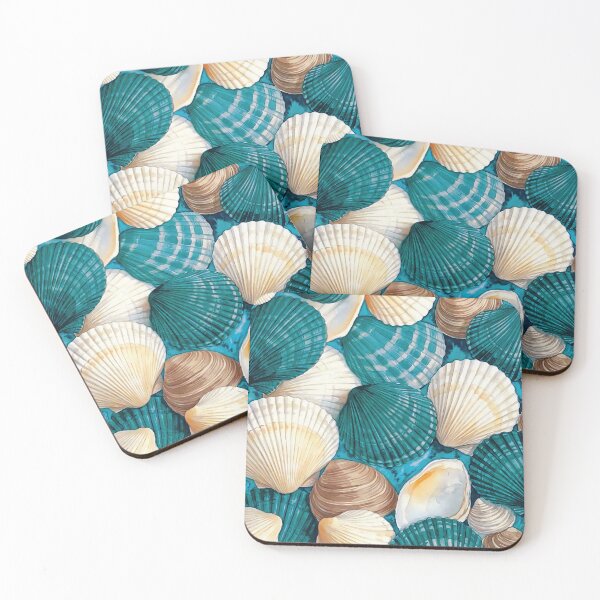 Item preview, Teal Seashell Coastal Pattern designed and sold by Islabonita..