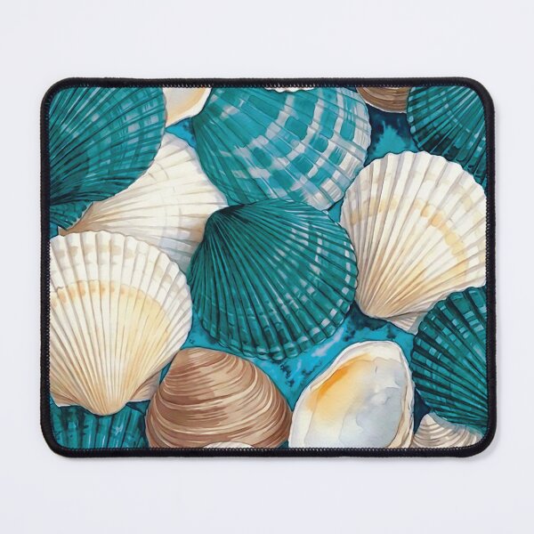 Item preview, Teal Seashell Coastal Pattern designed and sold by Islabonita..
