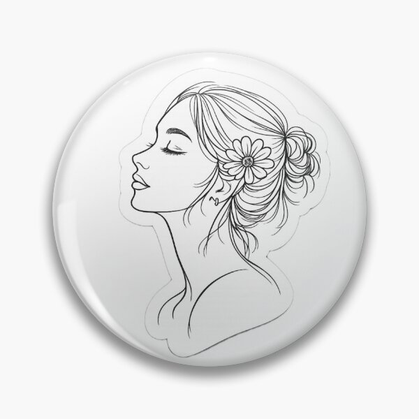 Item preview, Elegante ilustración minimalista de una mujer con una flor: pegatina de estética suave. designed and sold by Artiqa522.