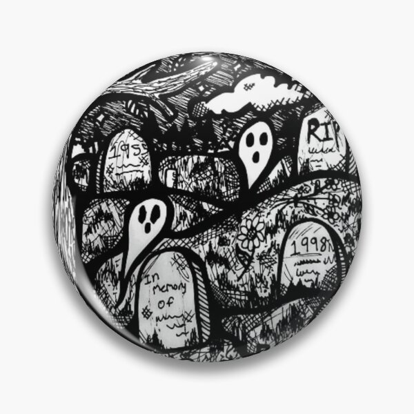 Item preview, Dark Spooky Ghost Graveyard Greyscale designed and sold by KayTurtless.