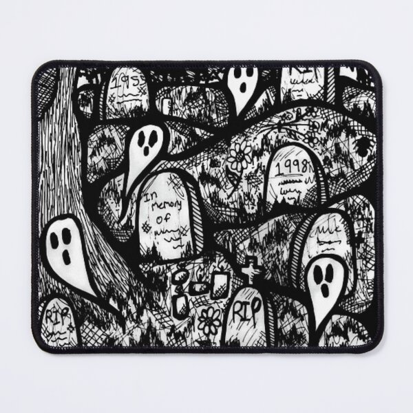 Item preview, Dark Spooky Ghost Graveyard Greyscale designed and sold by KayTurtless.