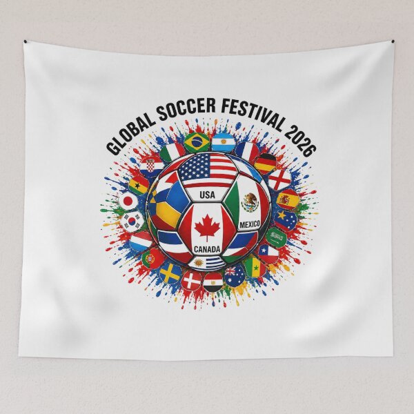 Item preview, Global Soccer Festival 2026 | USA Mexico Canada Flags & Splatter Art designed and sold by YIDOX.