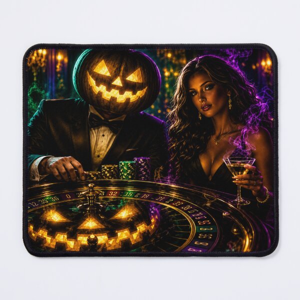 Item preview, Headless Horseman Neon Roulette Scene – Gothic Fantasy Casino Art designed and sold by TheHorsemanRidesAgain.