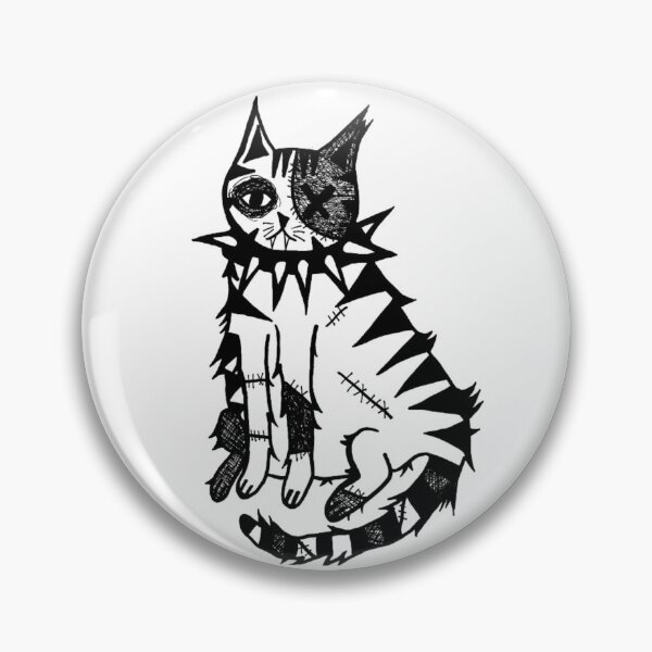 Item preview, Greyscale Gothic Zombie Kitty Cat designed and sold by KayTurtless.