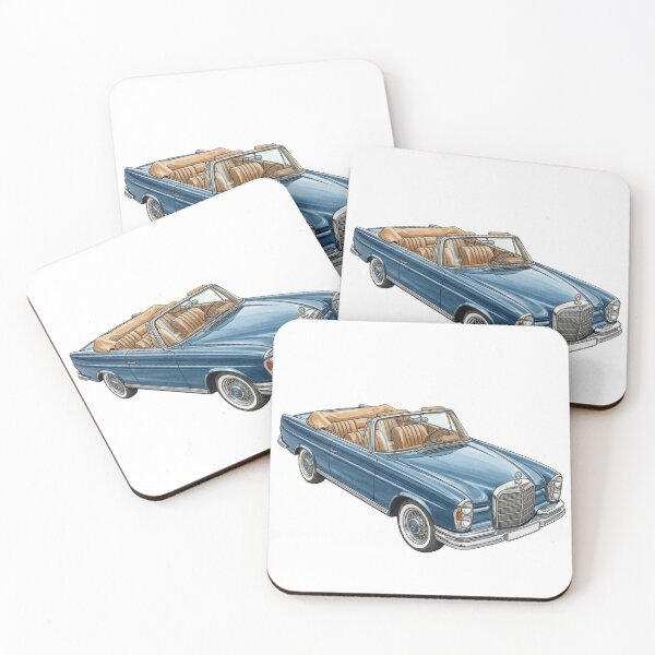 Item preview, Classic Blue Mercedes Convertible Watercolor Illustration designed and sold by vekotpu.