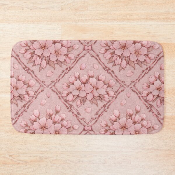 Item preview, Elegant Ivory & Gold Sakura Jacquard Pattern – Japanese Cherry Blossom Textile Tile designed and sold by LuxuryApparels.