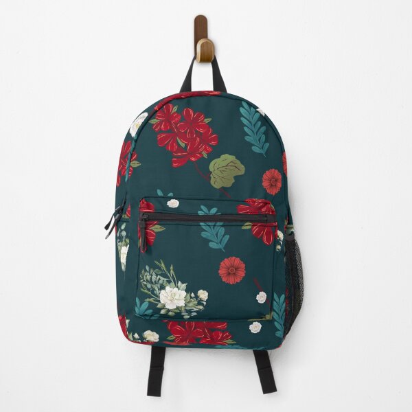 Item preview, Emerald and Crimson Red Floral Seamless Pattern designed and sold by FMSeamlessArt.