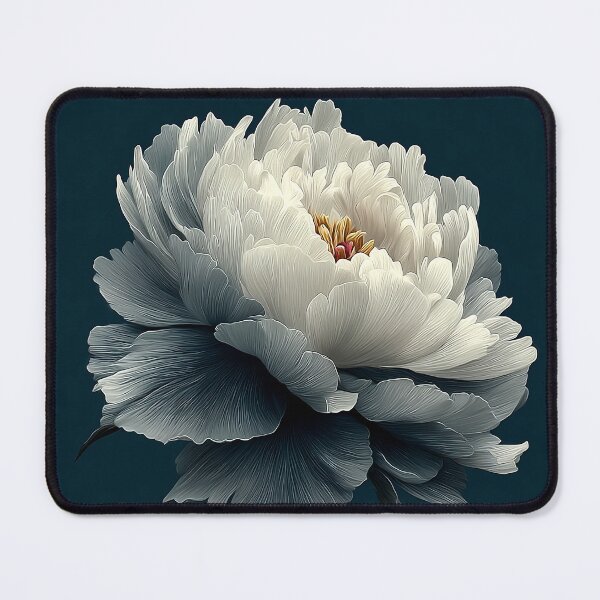 Item preview, Elegant White Peony | Minimalist Fine Art Illustration designed and sold by SlowRegardArt.