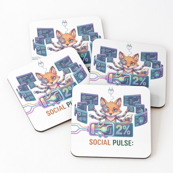 Item preview, Funny Social Pulse Cyberpunk Fox Tech Humor designed and sold by Northern Glow Art.