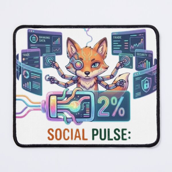 Item preview, Funny Social Pulse Cyberpunk Fox Tech Humor designed and sold by Northern Glow Art.