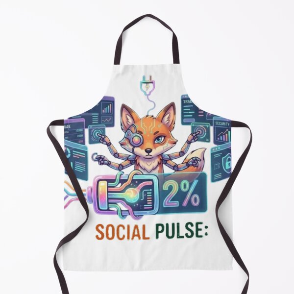 Item preview, Funny Social Pulse Cyberpunk Fox Tech Humor designed and sold by Northern Glow Art.