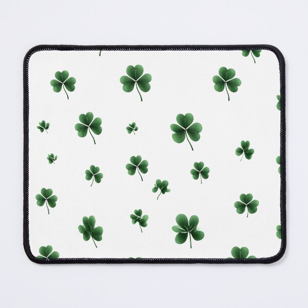 Item preview, Seamless Shamrocks Pattern - minimalist design three-leaf clover emerald green designed and sold by AmoebaPress.