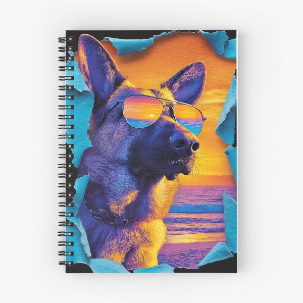Item preview, German Shepherd with Sunglasses Sunset Tropical Dog Summer designed and sold by Littermin.