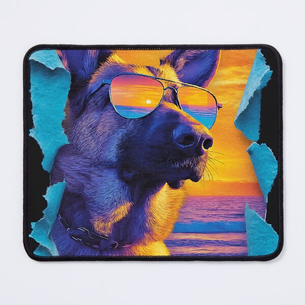 Item preview, German Shepherd with Sunglasses Sunset Tropical Dog Summer designed and sold by Littermin.