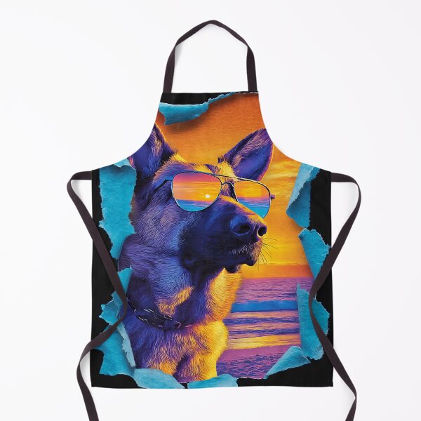 Item preview, German Shepherd with Sunglasses Sunset Tropical Dog Summer designed and sold by Littermin.