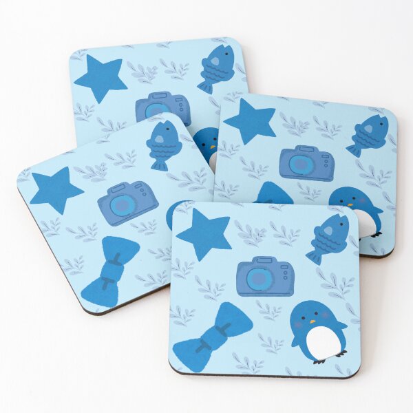 Item preview, Chilly Penguin and Blue Sea Life Seamless Pattern designed and sold by FMSeamlessArt.