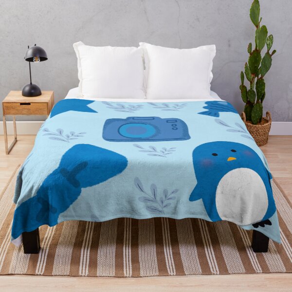 Item preview, Chilly Penguin and Blue Sea Life Seamless Pattern designed and sold by FMSeamlessArt.