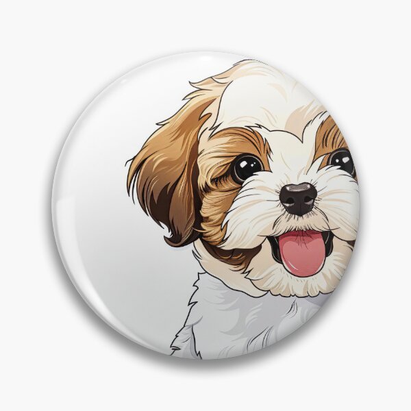 Item preview, Realistic Malshi Puppy Sticker | Cute Maltese Shih Tzu Mix Portrait 003 designed and sold by TheTodayTribe.