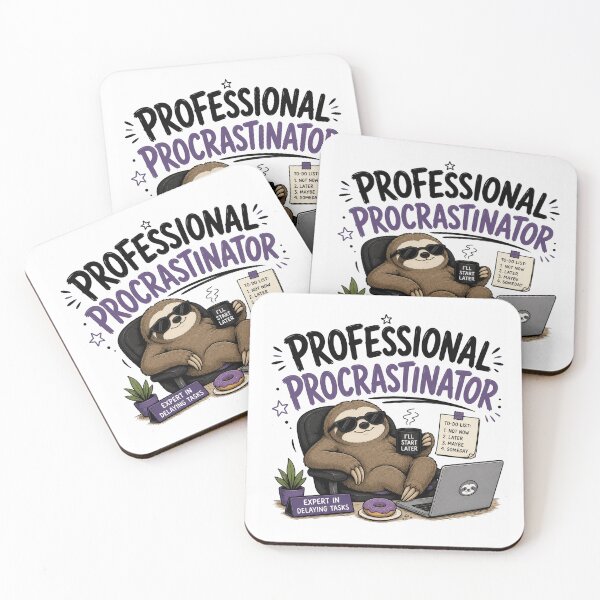 Item preview, Professional Procrastinator – Funny Sloth Illustration & Quote designed and sold by TommyArt94.