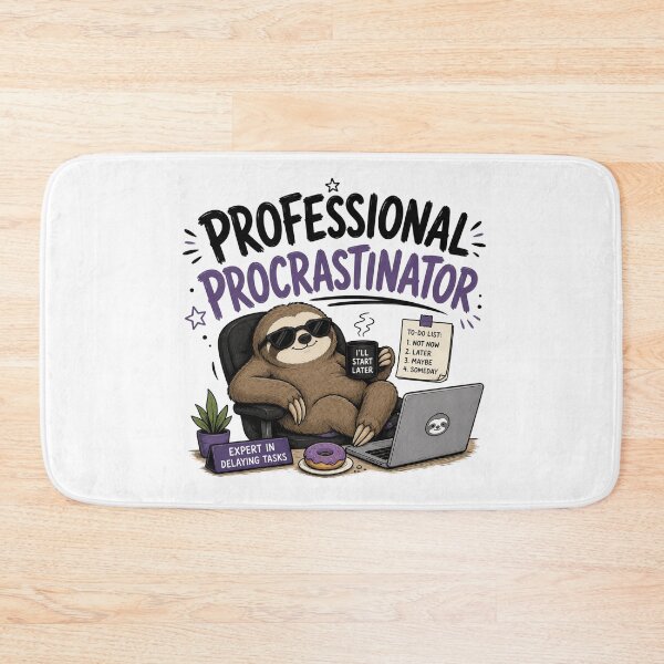 Item preview, Professional Procrastinator – Funny Sloth Illustration & Quote designed and sold by TommyArt94.