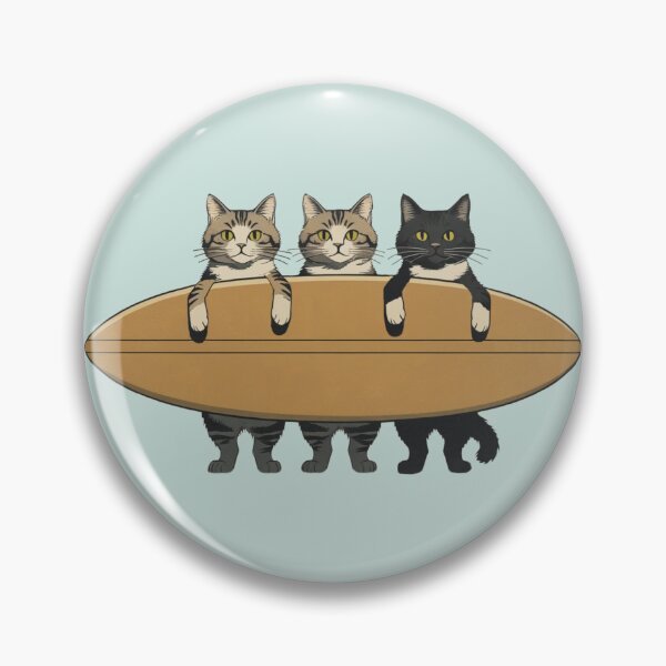 Aperçu de l'œuvre Trio de chats surfeurs – Illustration de chat de plage style vintage créée et vendue par LEO'S CREATURE れおずくりーちゃー.
