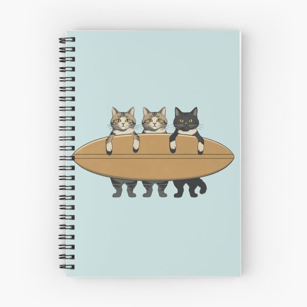 Item preview, Surfing Cats Trio – Vintage Style Beach Kitty Illustration designed and sold by LEO'S CREATURE　れおずくりーちゃー.
