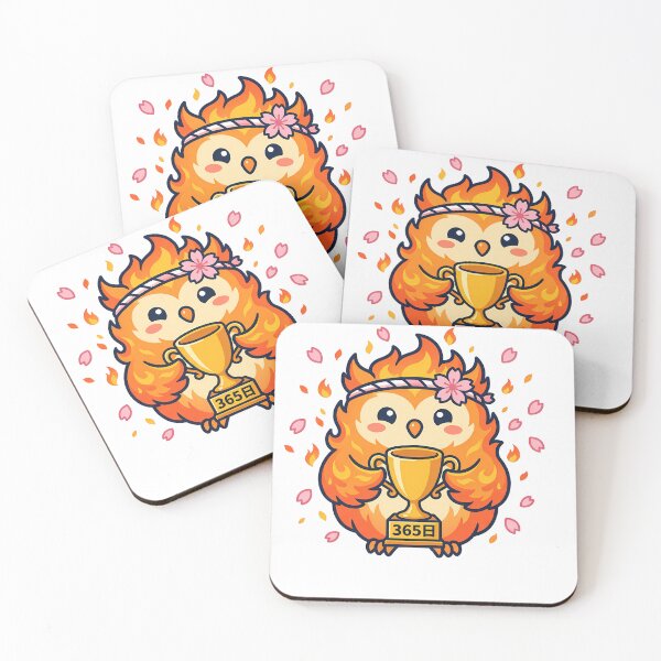 Item preview, Japanese language streak fire owl 365 day kawaii gift designed and sold by language-des.