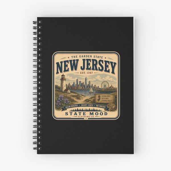 Item preview, New Jersey Garden State Vintage Atlantic City Boardwalk Design designed and sold by StateMoodDesigns.