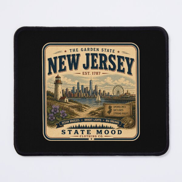 Item preview, New Jersey Garden State Vintage Atlantic City Boardwalk Design designed and sold by StateMoodDesigns.