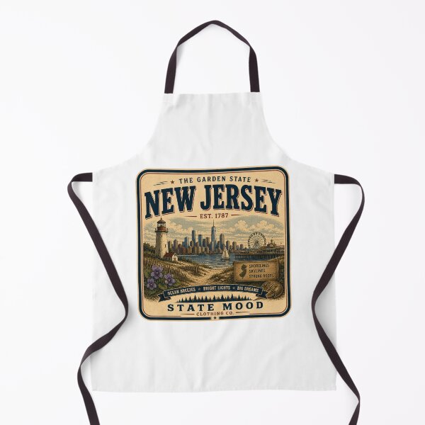 Item preview, New Jersey Garden State Vintage Atlantic City Boardwalk Design designed and sold by StateMoodDesigns.