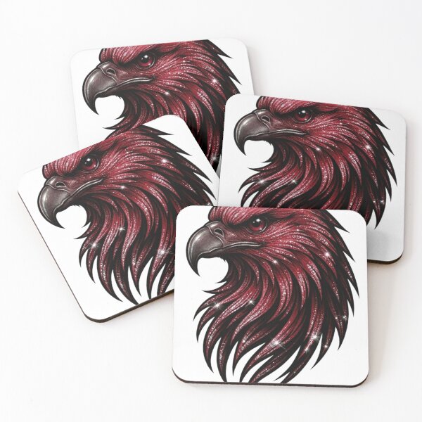 Item preview, Red Eagle Glitter Majestic Ruby Bird Art designed and sold by Golden Threads Studio.