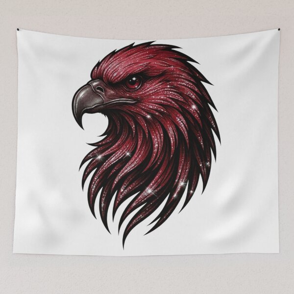 Item preview, Red Eagle Glitter Majestic Ruby Bird Art designed and sold by Golden Threads Studio.
