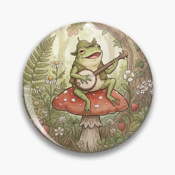 Item preview, Little Musician Frog Banjo Sticker designed and sold by redblink store.